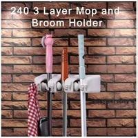 3 LAYER MOP AND BROOM HOLDER - White