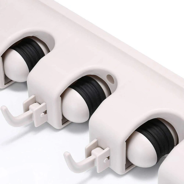 3 LAYER MOP AND BROOM HOLDER - White