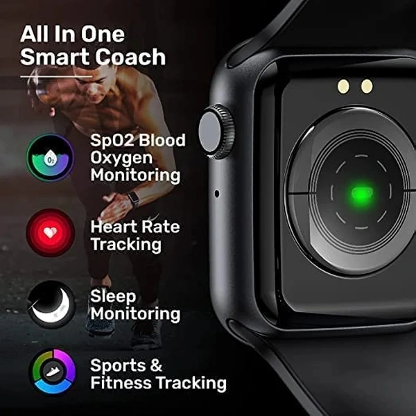 i8 Pro Max  Smart Watch Bluetooth Smart Wrist Watch for Smartphones, Bluetooth Smart Unisex Watch for Boys, Girls, Mens and Womens,Smart Watch  - Black