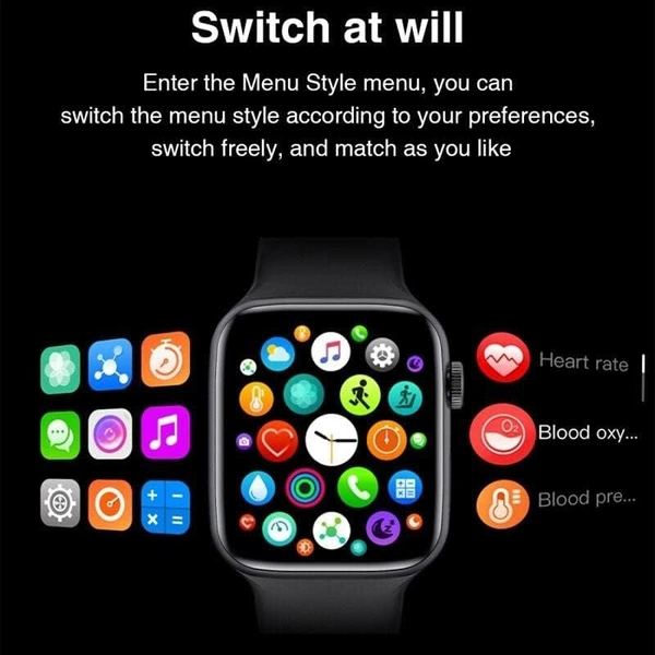 i8 Pro Max  Smart Watch Bluetooth Smart Wrist Watch for Smartphones, Bluetooth Smart Unisex Watch for Boys, Girls, Mens and Womens,Smart Watch  - Black