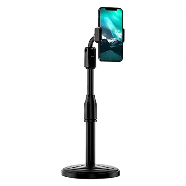 Adjustable Height 360 Degree Rotation Universal Mobile Stand / Holder for Table & Bed Compatible with All Smartphones (Black) - Black