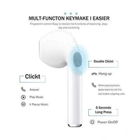 I12 TWS Bluetooth Earphones Touch Sensor with in Built Mic and High Bass Level Supporting All Smart Phones  - White
