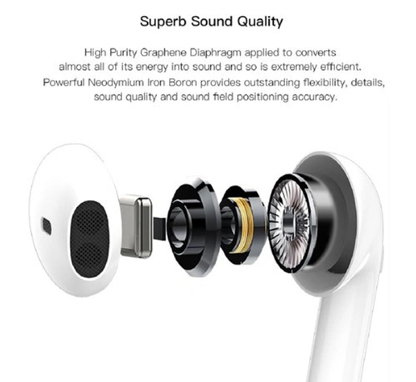 I12 TWS Bluetooth Earphones Touch Sensor with in Built Mic and High Bass Level Supporting All Smart Phones  - White