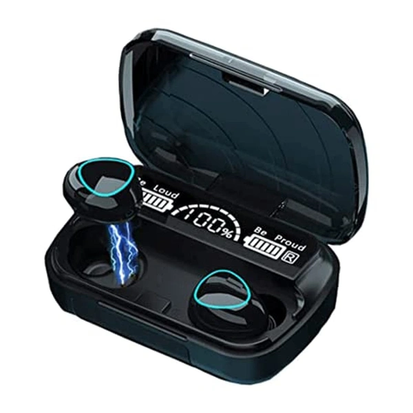 M10 TWS Bluetooth 5.3 Earphone Charging boxwireless Earbuds Stereo Sports Waterproof with Microphone True Wireless Bluetooth Headset (Black) - Black