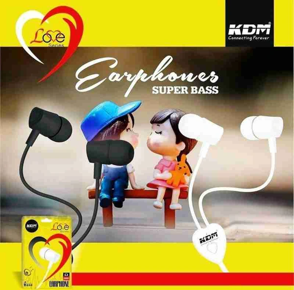 KDM Kdm Love Series Wired High Bass Earphones - White