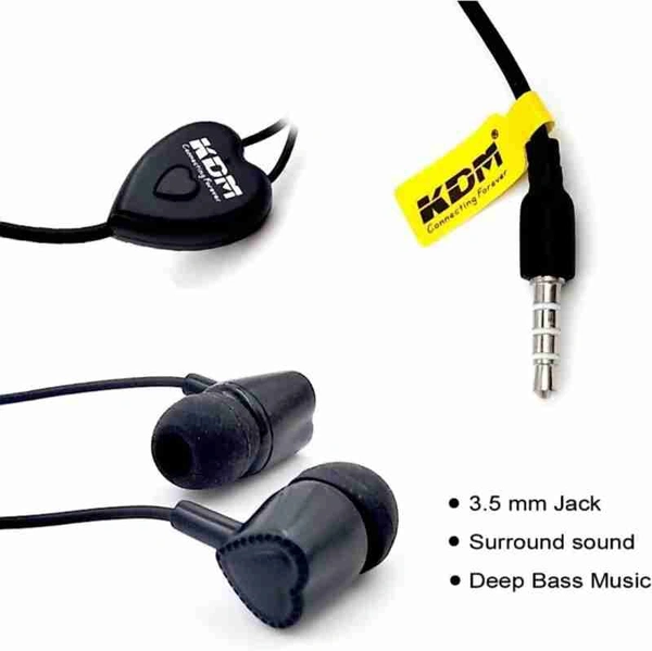 KDM Kdm Love Series Wired High Bass Earphones - White