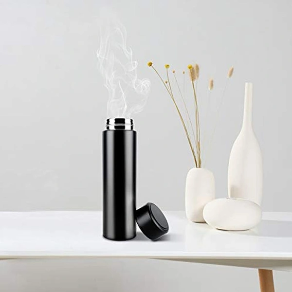 SMART VACUUM INSULATED WATER BOTTLE WITH LED TEMPERATURE DISPLAY  - Black