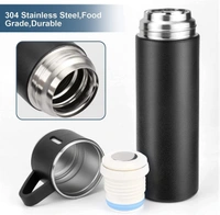 STAINLESS STEEL VACUUM FLASK SET WITH 3 STEEL CUPS COMBO FOR COFFEE HOT DRINK AND COLD WATER FLASK IDEAL GIFTING TRAVEL FRIENDLY LATEST FLASK BOTTLE. (500ML)
