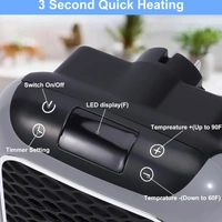Portable Wall plug In Room Heater with Remote | Small Handy Electric Room Heater | Portable Electric Wall space Heater With Adjustable Thermostat and Timer Low Consumption 800w, Heater for Home - Gray