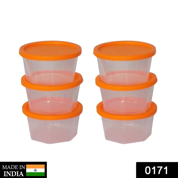 0171 Plastic Container Set, 200ml, Set of 6