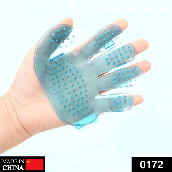 0172 Rubber Pet Cleaning Massaging Grooming Glove Brush