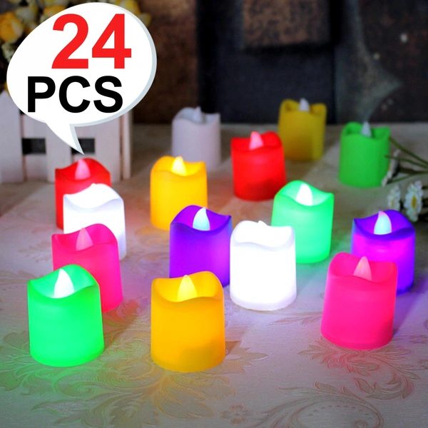 0241 Festival Decorative - LED Tealight Candles (Multi, 24 Pcs)