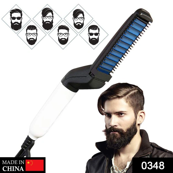 0348 Men s Beard and Hair Curling Straightener (Modelling Comb)