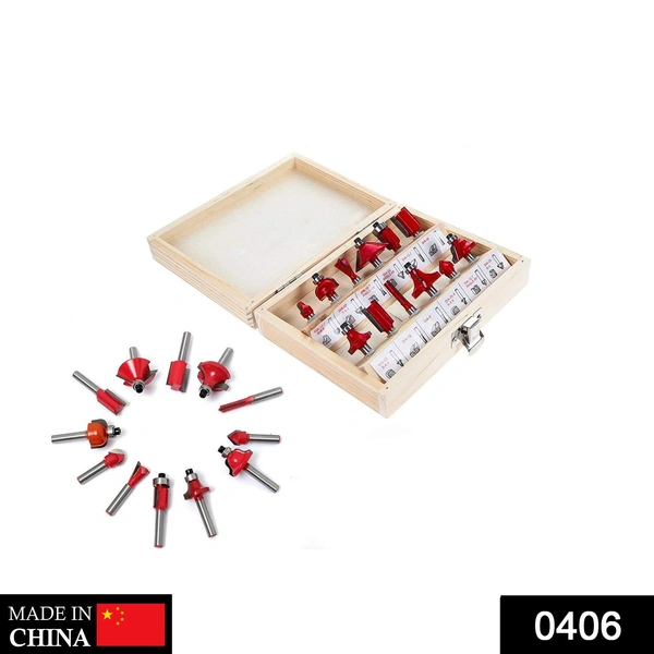 0406 -12/15pcs Milling Cutter Router Bit Set