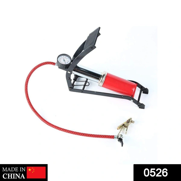 0526 High Pressure Deluxe/Strong Foot Pump For Bicycle, Car, Bike