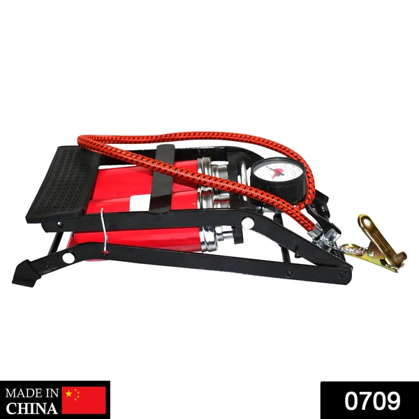 0709 Dual-Cylinder Foot Pump, Portable Floor Bike Pump, 150PSI Air Pump