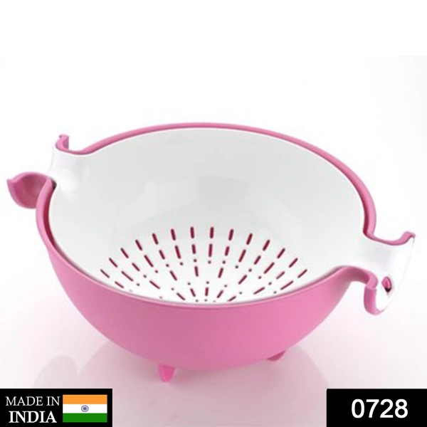 0728 Multifunctional Washing Fruits & Vegetables Basket Strainer and Detachable Drain Basket Bowl