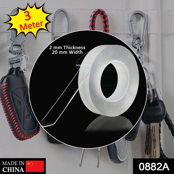 0882A Double Sided Nano Adhesive Tape, 3 meter Size (20mm Width X 2mm Thickness)