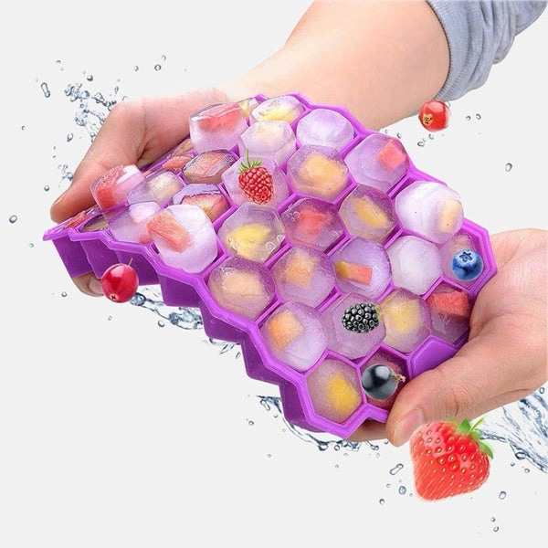 1138 Flexible Silicone Honeycomb Design 37 Cavity Ice Cube Tray