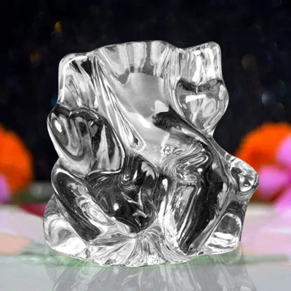 1195 Crystal Glass Ganesha Idol for Home, Office and Car Dashboard