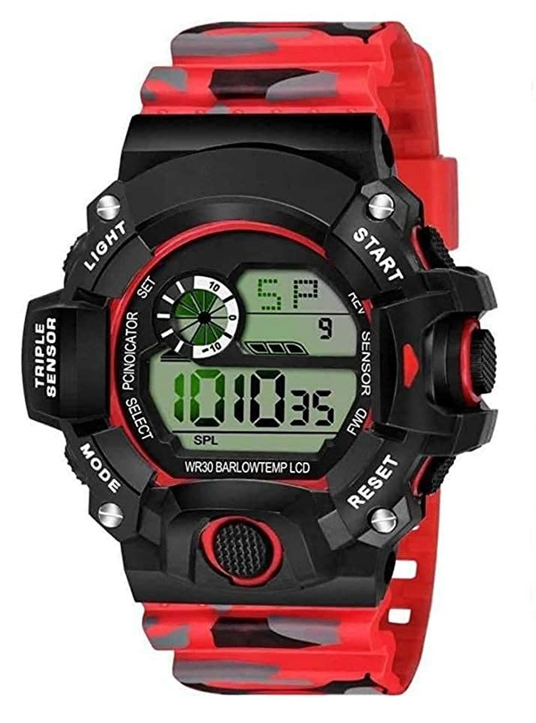 MVS Multi-Functional Digital Sports Watch for Boys & Men with Alarm | Day N Date | Stop Watch | LED Backlight | Shock Resistant |