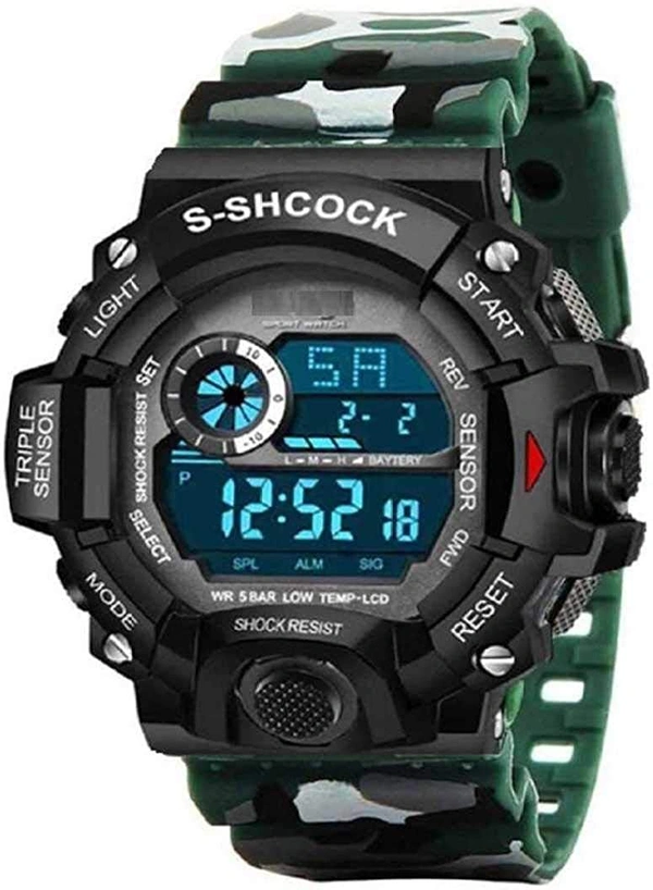 MVS Multi-Functional Digital Sports Watch for Boys & Men with Alarm | Day N Date | Stop Watch | LED Backlight | Shock Resistant |