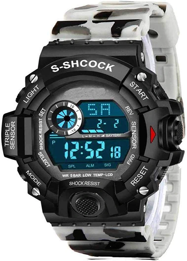 MVS Multi-Functional Digital Sports Watch for Boys & Men with Alarm | Day N Date | Stop Watch | LED Backlight | Shock Resistant |