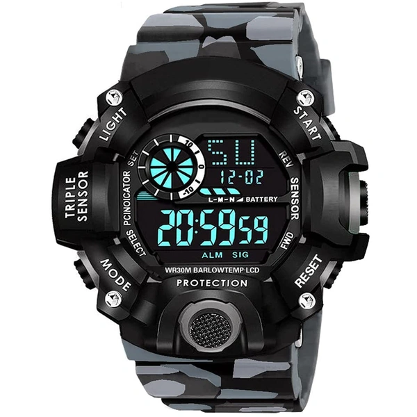 MVS Multi-Functional Digital Sports Watch for Boys & Men with Alarm | Day N Date | Stop Watch | LED Backlight | Shock Resistant |