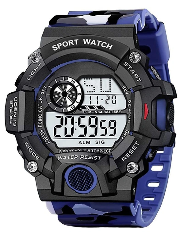 MVS Multi-Functional Digital Sports Watch for Boys & Men with Alarm | Day N Date | Stop Watch | LED Backlight | Shock Resistant |