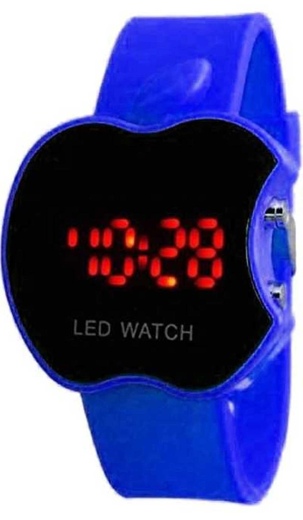 MVS Trendy Unisex Black Rubber Digital Watch- Apple Shape