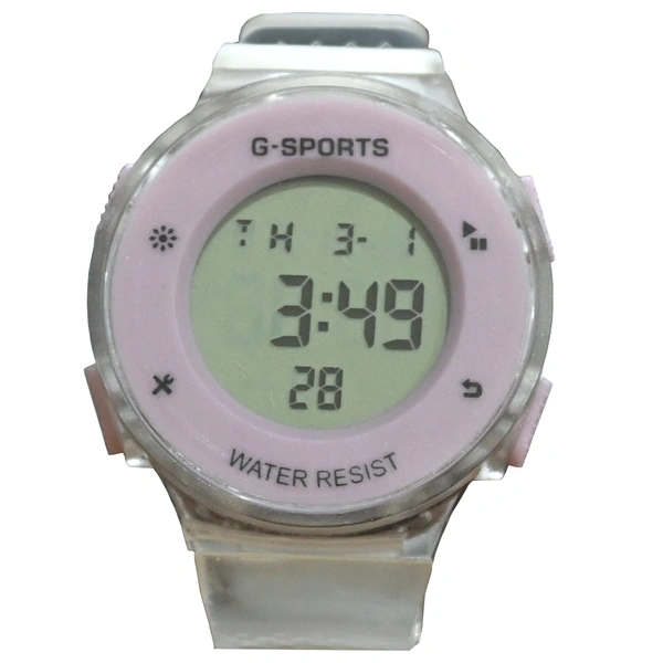 MVS Fashionable Round LED Sports Digital  Watch With Back-Lite/Stopwatch/Alarm For Men 