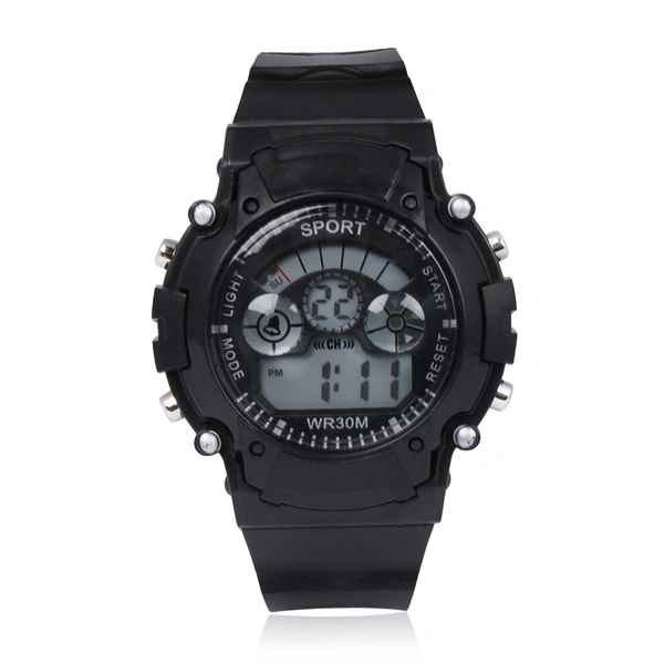 MVS Digital Sports Watch with 7 Lights, 12/24 Hrs Format, Back Light, Day & Date for Boys/Girls