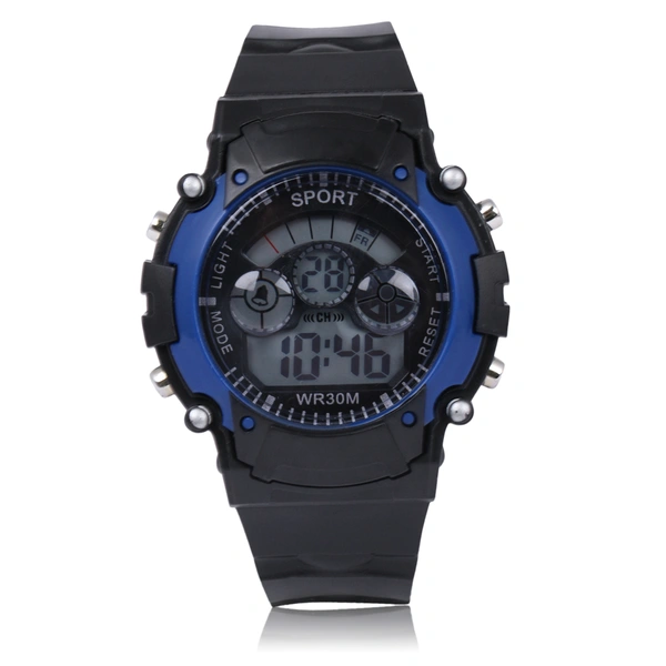 MVS Digital Sports Watch with 7 Lights, 12/24 Hrs Format, Back Light, Day & Date for Boys/Girls