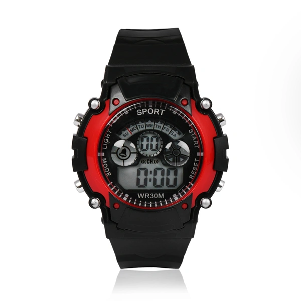 MVS Digital Sports Watch with 7 Lights, 12/24 Hrs Format, Back Light, Day & Date for Boys/Girls