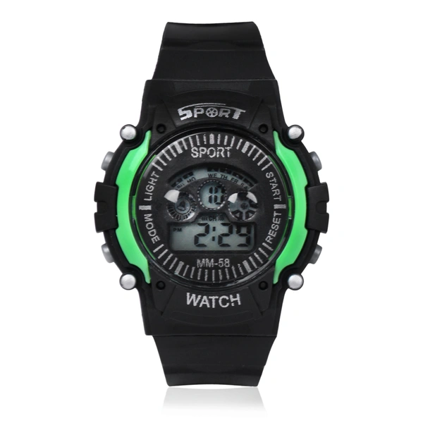 MVS Digital Sports Watch with 7 Lights, 12/24 Hrs Format, Back Light, Day & Date for Boys/Girls