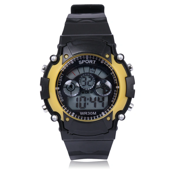 MVS Digital Sports Watch with 7 Lights, 12/24 Hrs Format, Back Light, Day & Date for Boys/Girls