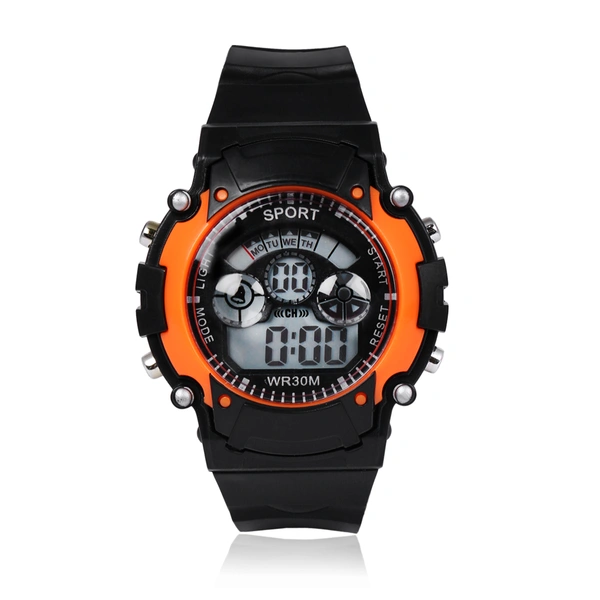 MVS Digital Sports Watch with 7 Lights, 12/24 Hrs Format, Back Light, Day & Date for Boys/Girls