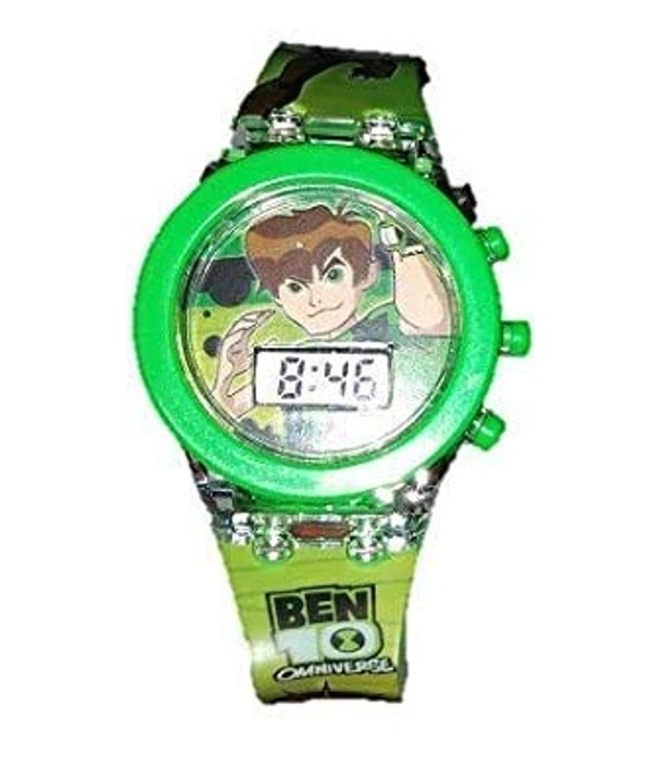 Classic Kids BEN 10 Unisex Watch With 7 Colors Fleshing Lights 