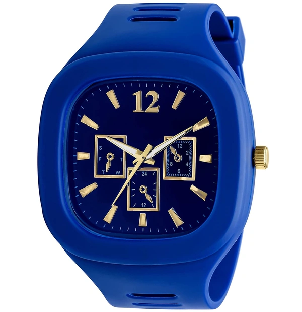 MVS Square Multi Dial Analog Silicon Strap Stylish Designer Analog Watch - for Boys