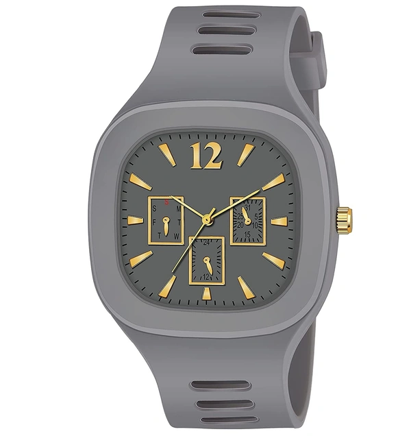 MVS Square Multi Dial Analog Silicon Strap Stylish Designer Analog Watch - for Boys