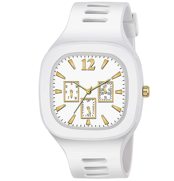 MVS Square Multi Dial  Analog Silicon Strap Stylish Designer Analog Watch - for Boys