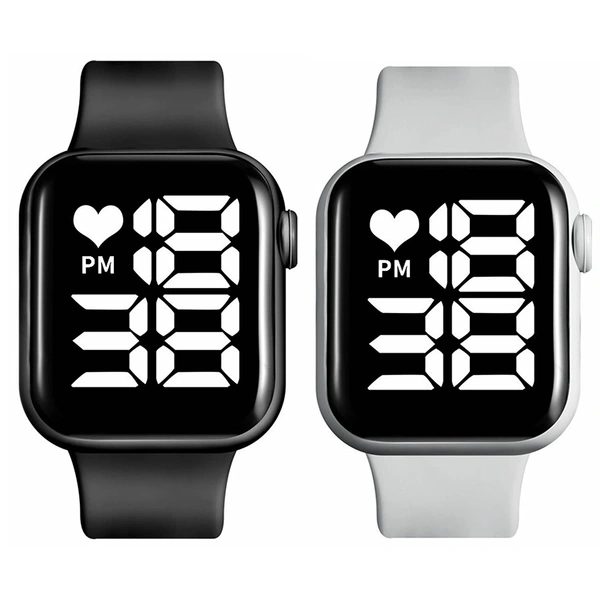MVS LED Square Digital Watch for Girls/Boys Combo Of ( 2 Pack )