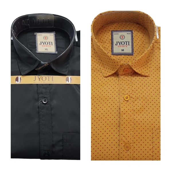 Men's Cotton Blend | Regular Fit | Plain & Printed | Formal Shirt | (Pack of 2 )