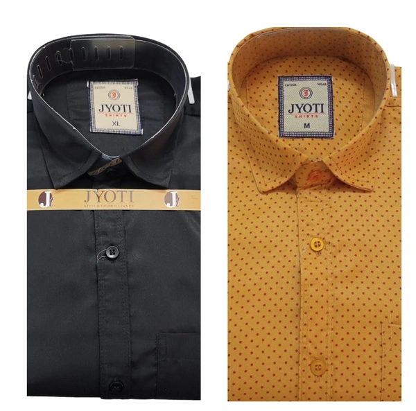 Men's Cotton Blend | Regular Fit | Plain & Printed   | Formal Shirt | (Pack of 2 )