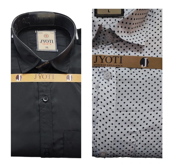 Men's Cotton Blend | Regular Fit | Plain & Printed   | Formal Shirt | (Pack of 2 )