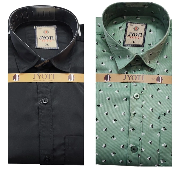 Men's Cotton Blend | Regular Fit | Plain & Printed   | Formal Shirt | (Pack of 2 )