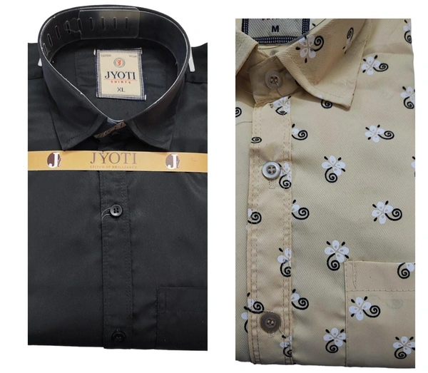 Men's Cotton Blend | Regular Fit | Plain & Printed   | Formal Shirt | (Pack of 2 )