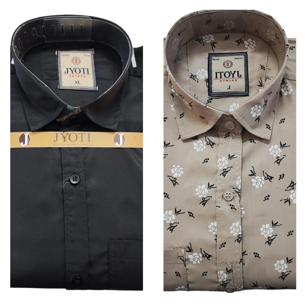 Men's Cotton Blend | Regular Fit | Plain & Printed   | Formal Shirt | (Pack of 2 )