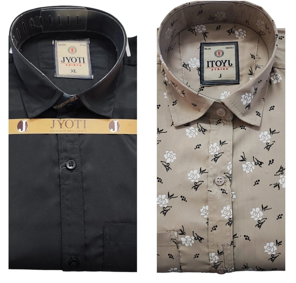 Men's Cotton Blend | Regular Fit | Plain & Printed   | Formal Shirt | (Pack of 2 )