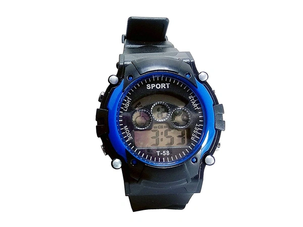MVS Digital Sports Watch with 7 Lights, Alarm, Stop Watch, 12/24 Hrs Format, Back Light, Day & Date for Boys/Girls